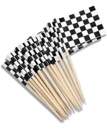 HOMSFOU 400 Pcs Mini Checkered Picks Mini Racing Flag Picks Racing Flags for Cakes Mini Checkered Topper Checkered Flag Picks Mini Cupcake Checkered Flag Toppers Toothpick Bamboo Dessert - Buy Online on GoSupps.com