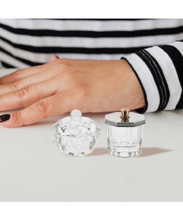 PATKAW Mini Dappen Dish for Nail Acrylic Powder Nail Dappen Dish Glass Nail Dish Cup Nail Liquid Holder Manicure Nail Cup with Metal Lid - Buy Online on GoSupps.com
