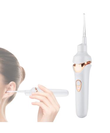 Suction Electric Light-Emitting Ear Scoop Soft Head Ear Cleaning Tool Ear Wax Cleaning Kit for Adults and Children White