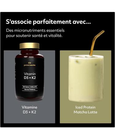 Protein Works - Iced Protein Matcha Latte Th Vert Matcha Premium 26mg Caf ine Riche en Prot ines Sans Sucres Ajout s Soutient la Concentration et la Vigilance 16 Portions (500g) Sans saveur 16 Portions (500g) - Buy Online on GoSupps.com