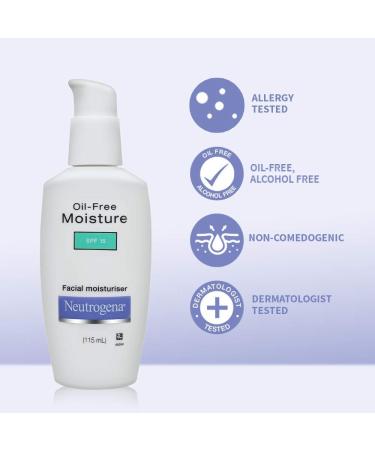 Oil-Free Moisture Facial Moisturizer with SPF 15 | Hydrating Lightweight & Non-Greasy | 4 fl oz - International Shipping Available - Buy Online on GoSupps.com