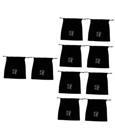NOLITOY 10 Pcs Velvet Bag Hair Tools Travel Bag Hair Dryer Travel Bag Blow Dryer Bag Hair Dryer Bag Flannel 30.00X26.00X0.50CMx5pcs Blackx5pcs