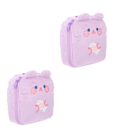 Gleavi 2st plush storage pocket tampon holder menstrual bag bags for women's bands outdoors outdoors for breastfeeding inserts wallet holder Miss female products square