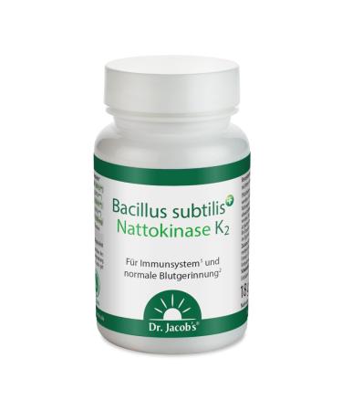 Bacillus subtilis plus I bacillus subtilis with Nattokinase enzyme vitamin K (all-trans mk-7) A C and zinc I for immune system blood vessels and normal blood clot i 60 capsules i vegan