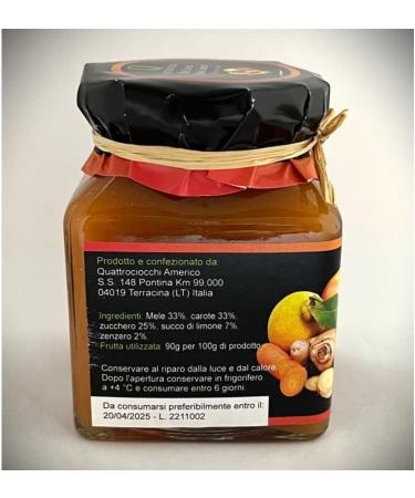 Quattrociocchi Quattrociocchi Extra Premium Apple Carrot Lemon Ginger 350 g - Extra High Fruit Content - 90 g Apple Carrot Lemon Ginger on 100 g Jam - Premium Quality from Italy - Buy Online on GoSupps.com