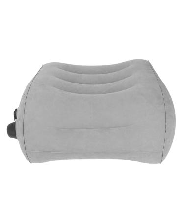 Alomejor inflatable pillow for the lumbar spine PVC and flocking gray inflatable portable pillow to support the lumbar spine for trips by car