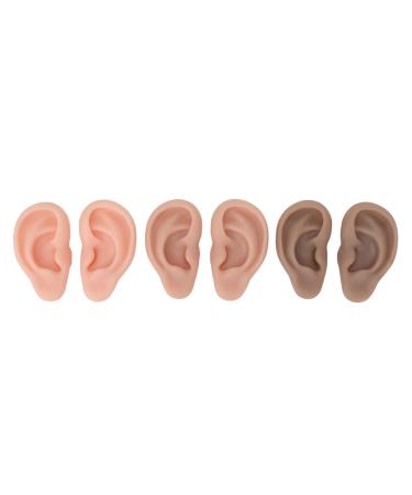 Artificial Ear Model 3 Pairs Soft Human Ear Model Easy Operation 3 Colors for Home