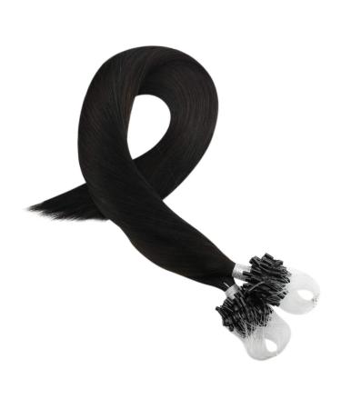 Microring Extensions | Real Hair 1g/S Micro Ring Extensions #1B Natural Black | 50cm Remy Silky Hair Extensions | 50g Pack - Buy Online on GoSupps.com