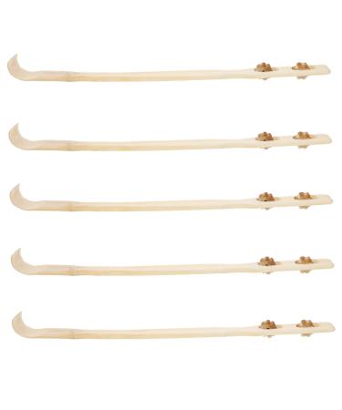 Lurrose 5st scratch tree with two wheels body massage scratch back scratch Back funnel shoe puller shoe opener hand massage devices manual massage devices tool bamboo handheld