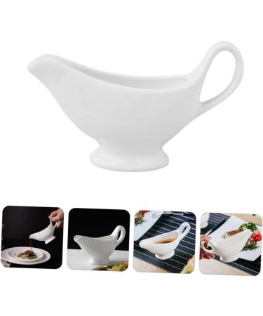 Zerodeko 1pc Sauce Hopper Porcelain Dipping Dish Milk Creamer Pitcher Syrup for Coffee Dining Gravy Boat Sauce Boat with Candle Kitchen Supplies Gravy Pitcher Jar Ceramics White Glass Salad White 20X6X12CM - Buy Online on GoSupps.com