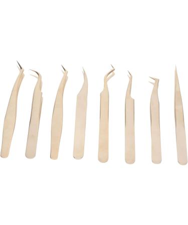 Buy Eyeline Tweezers Set - Stainless Steel Eyelash Extension Tweezers (8PC) for Professional 3D Volume Extensions - Perfect for False Lashes - International Shipping Available - Buy Online on GoSupps.com