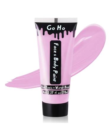 Go Ho Pastel Pink Cream Face Body Paint(2.37oz 70ml) Water Based Pastel Pink Makeup Face Painting for Adults Children SFX Cosplay Costumes Festivals Halloween