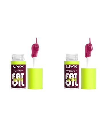 NYX Professional Makeup Moisturizing Lip gloss intensive shine and up to 12 hours of care with thick applicator and nourishing oils Fat Oil Lip Drip Color: That's Chic 1 piece 04 That's Chic 4.8 ml (2 pack)