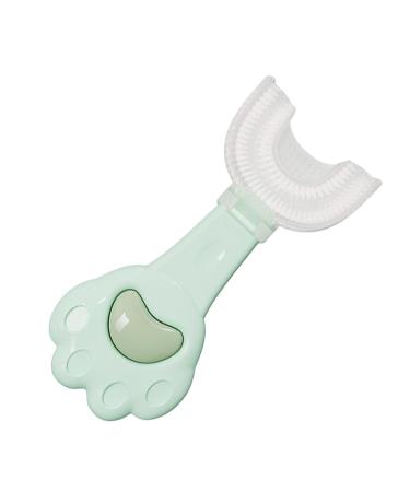 U-Shaped Toothbrush Kids Food Grade Soft Silicone Brush Head for Kids Age 2-6 360 Oral Teeth Cleaning Design and Children - Baby Toothbrush - U Shaped Toothbrush Kids Green