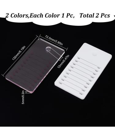 2 Pcs Eyelash Extension Pallet - Acrylic Lash Tray for Display | Transparent False Lash Board in 2 Colors - Buy Online on GoSupps.com