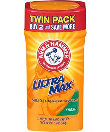 Arm & Hammer UltraMax Solid Antiperspirant Deodorant for Men Fresh Twin Pack 2.6 oz (73 g) Each