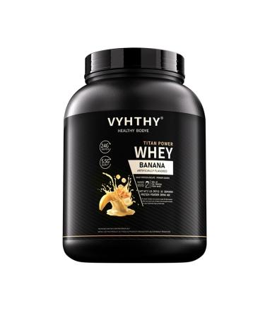 VYHTHY Banana Flavored Whey Protein Powder 24g Protein per Serving Fast-Absorbing Concentrated whey Protein Low Sugar Gluten-Free Natural Flavor 2 lbs/32 oz.