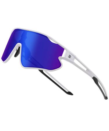 Duco children sunglasses youth baseball sunglasses light tr90 frame uv400 sports cycling sunglasses for young girls dk268 white blue - Buy Online on GoSupps.com