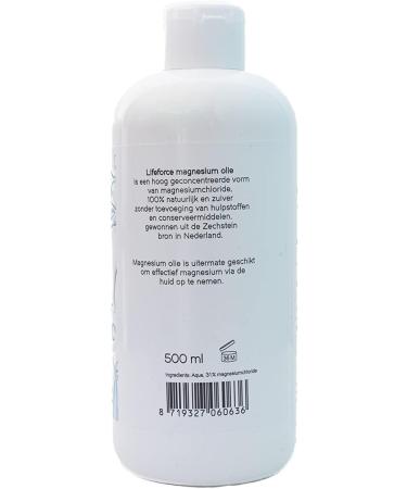 Lifeforce Magnesium oil Magnesium oil refill bottle 500 ml Pure Zechstein Magnesium chloride 100 natural and pure - Buy Online on GoSupps.com