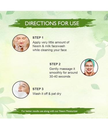 Neem & Milk Face Wash for Oily Skin Acne-Prone Skin Paraben-Free Herbal Cleanser with Neem Extract Milk Protein & Glycerine | For Men & Women | 250ml - Buy Online on GoSupps.com