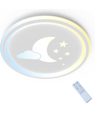 Anten Moonpie I 24W LED ceiling lamp children's room I ceiling lamp with remote control i white i 4.5 cm flat i 30cm i dimmable and color temperature continuously adjustable 3000-6500K
