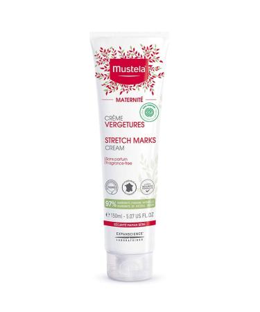 Mustela Maternity Stretch Marks Cream for Pregnancy - Natural Skincare Massage Moisturizer with Natural Avocado, Maracuja & Shea Butter - Lightly Fragranced or Fragrance Free - Various Sizes Fragrance Free 5.07 Fl Oz