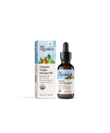 Sky Organics Organic Marula Oil for Face 100% Pure & Cold-Pressed USDA Certified Organic to Replenish  Balance & Boost Glow  1 fl. Oz