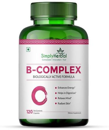 Vitamin B Complex Capsules for B12 Supplement for Hair Growth Metabolism & Support Healthy Brain Function (120 Capsules)