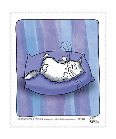Glasses cleaning cloth - cat - "Catzz - Satisfied" 15x18cm