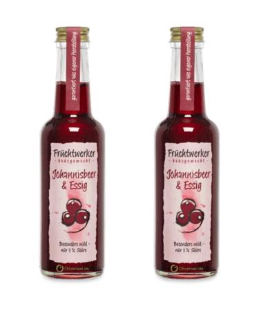 Fruchtwerker Fruit worker Johannis berries & vinegar with real fruit juice 2 x 250ml glass bottle