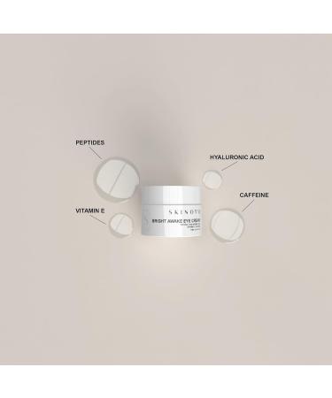 Skinovo Bright Awake Eye Cream with Peptides Hyaluronic Acid Caffeine & Vitamin E Hydrating & Firming Eye Treatment for Dark Circles Puffiness & Fine Lines - Buy Online on GoSupps.com