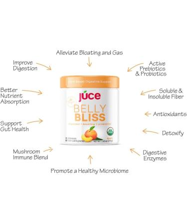 J ce Belly Bliss Peachy Greens 30 servings Probiotics + Greens Bloating Support with Plant-Based Digestive Enzymes Dietary Supplement Powder - By Terra Kai Organics - Buy Online on GoSupps.com