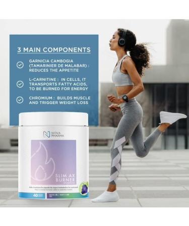 Nova Pharma Pre Workout Powder - Garcinia Cambogia - L Carnitine Supplement - Chromium Supplement - 40 Servings (Grape and Lime) - Buy Online on GoSupps.com