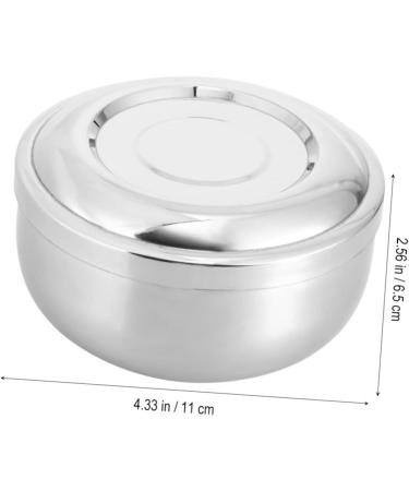 Beaupretty 2-Pack Razor Shell Containers with Lids - Shaving Foam & Soap Bowls for Travel | Silver Medium 2pcs - Buy Online on GoSupps.com