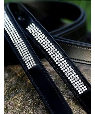 Stirrup leathers leather glitter rhinestone straps for stirrups 145 155 cm Tysons (145)