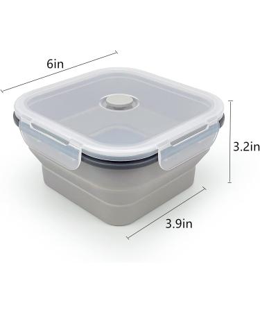 CARTINTS Collapsible Camping Bowl with Lid - Space-Saving Silicone Food Container for Kitchen and Outdoor - 900ml Gray - Buy Online on GoSupps.com