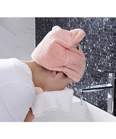 Soft Absorbent Dry Hair Cap | Cute Cartoon Bear Microfiber Towel for Kids & Adults | Quick Drying Pink Head Wrap - Buy Online on GoSupps.com