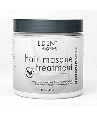 EDEN BodyWorks Coconut Shea Moisturizing Hair Masque Treatment | 16 oz | Hydrate Protect Soften Add Shine - Packaging May Vary