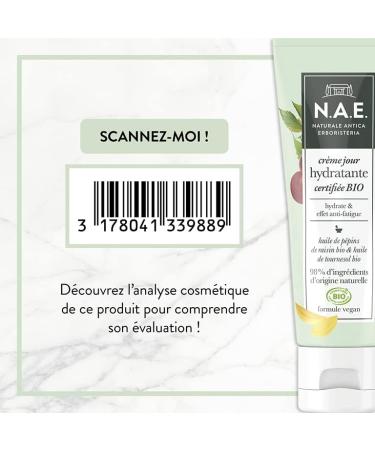 N.A.E. Moisturizing Day Cream for Face with Organic Grape Seed Oil and Sunflower Oil Organic 50ml - Buy Online on GoSupps.com