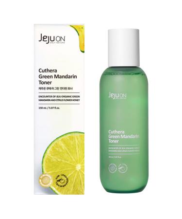 Cuthera Green Mandarin Korean Essence Toner 5.07 Fl Oz - Jeju Natural Ingredients Vitamin Rich Hydrating Pore Tightening Non Irritating Skin Smoothing Oil Water Balance Care