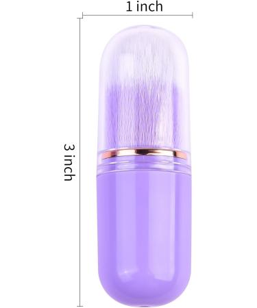 Retractable Kabuki Brush Travel Makeup Brush Cute Capsule-shape Blush Brush Foundation Brush Suitable for Liquid Foundation Pressed Powder Contour Cream Purple - Buy Online on GoSupps.com