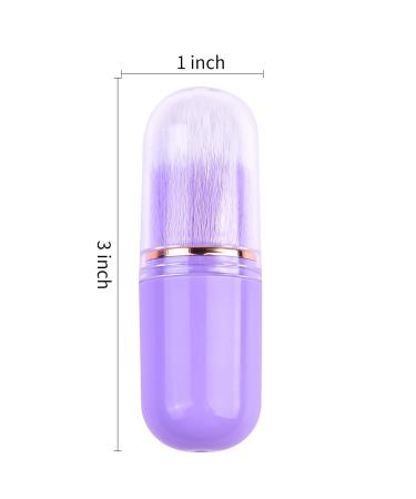 Buy Retractable Kabuki Brush - Travel Makeup Brush for Foundation & Blush Cute Capsule Shape Multi-Color Options Purple - Buy Online on GoSupps.com