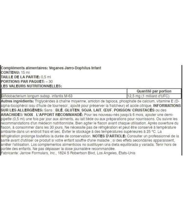 Jarrow Formulas Jarro-Dophilus Infant Probiotic Drops Specially Formulated for Babies - 15 ml - Digestive & Immune Support - Buy Online on GoSupps.com