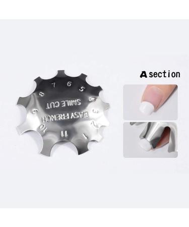 POFET Nail Art French Tips Trimmer - 3 Sizes Edge Smile Cut Line Metal Template for Perfect Nails - Buy Online on GoSupps.com