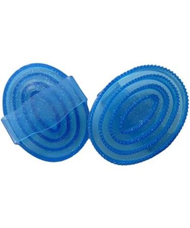 Premium Glitter Rubber Horse Cover - 5 Colors Dust & Hair Absorbent Handheld Massage - 15x11.5 cm Blue - Buy Online on GoSupps.com
