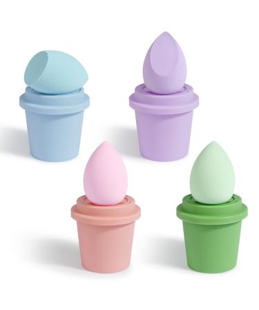AUAUY Makeup Sponges Blender Set Professional Beauty Sponge Foundation Blending Beauty Sponge Multi-colored Makeup Sponges for Cream Liquid and Powder 4 Pcs with Coffee Cup Package 4pcs with Coffee Mug - Buy Online on GoSupps.com