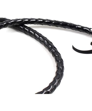 Black Faux Leather Whip Costume Accessory Handmade Bullwhip for Racing, Cosplay & Equestrianism | 120cm - Buy Online on GoSupps.com