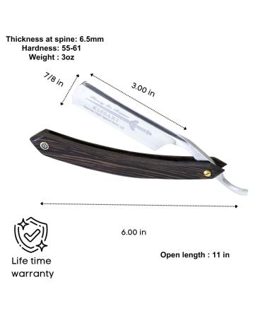 Shave Ready Straight Razor - Wenge Wood Scale & Sheath | High-Speed Steel Straight Edge Razor for Men | Classic Barber Accessories - Buy Online on GoSupps.com