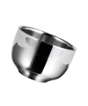 WOONEKY 1 piece of impact bowl stainless steel container Ceramic mixing bowl metal shaving cup soap container double layer Razor cup men shaving cream metal container man