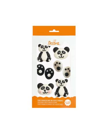 Decora 0500319 PACK OF 8 PANDAS SUGAR DECOR